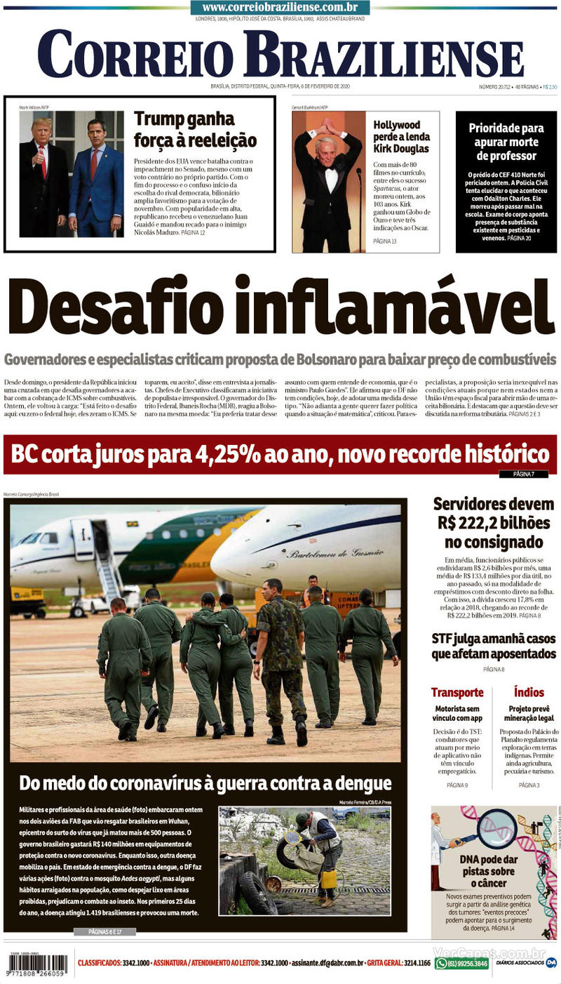 Capa Correio Braziliense Edi O Quinta De Fevereiro De