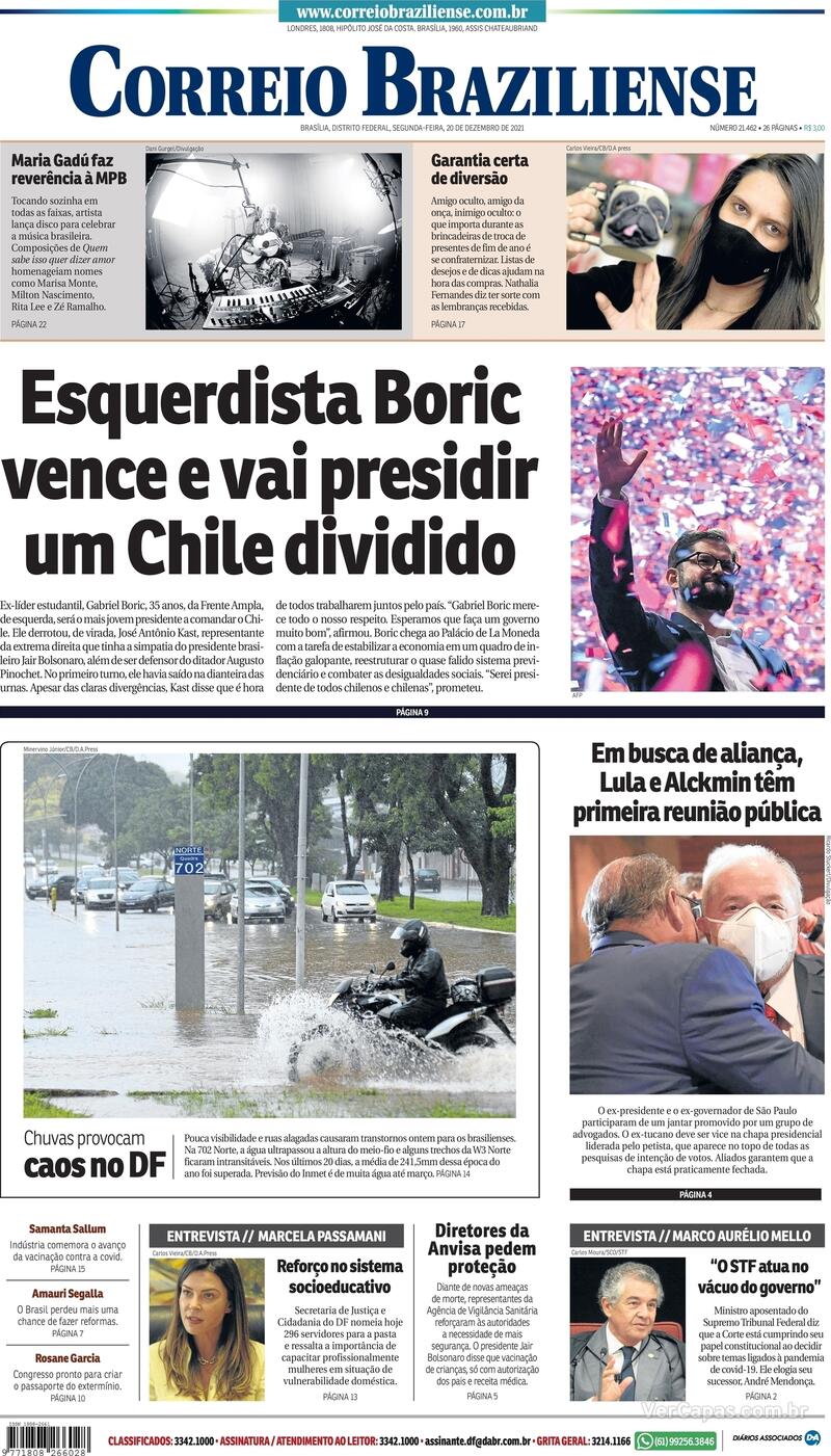 Capa Correio Braziliense Edi O Segunda De Dezembro De