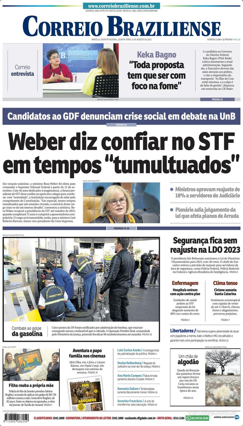 Capa Correio Braziliense Sexta De Outubro De