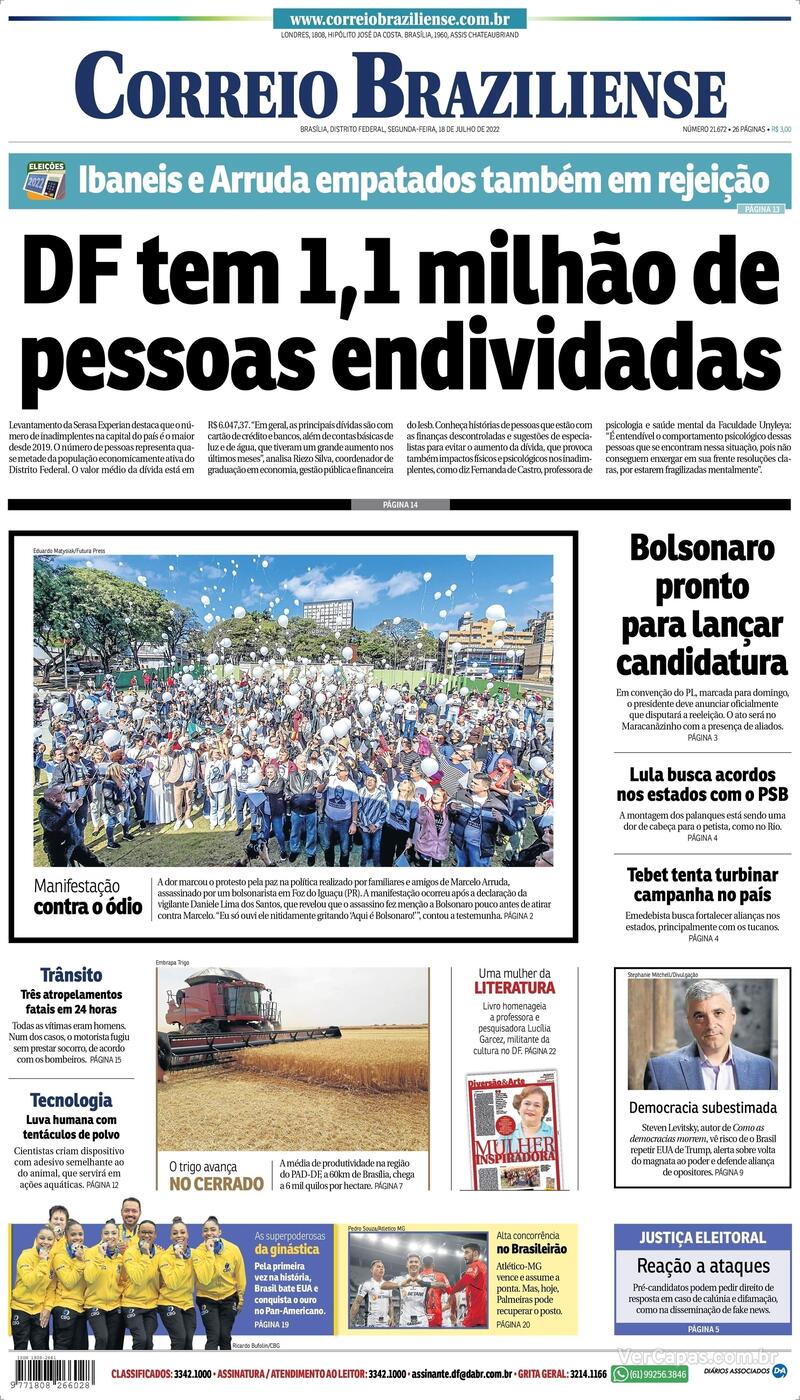 Capa Correio Braziliense Sexta De Mar O De