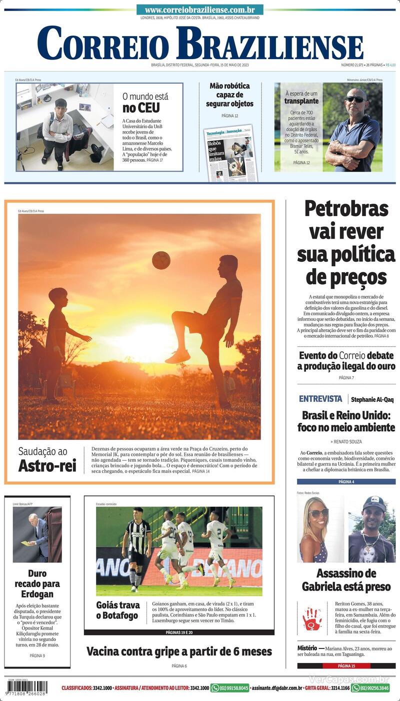 Capa Correio Braziliense Segunda De Abril De