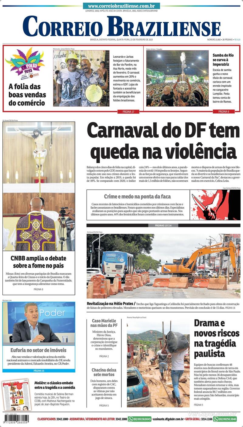 Capa Correio Braziliense Sábado 8 de Outubro de 2022