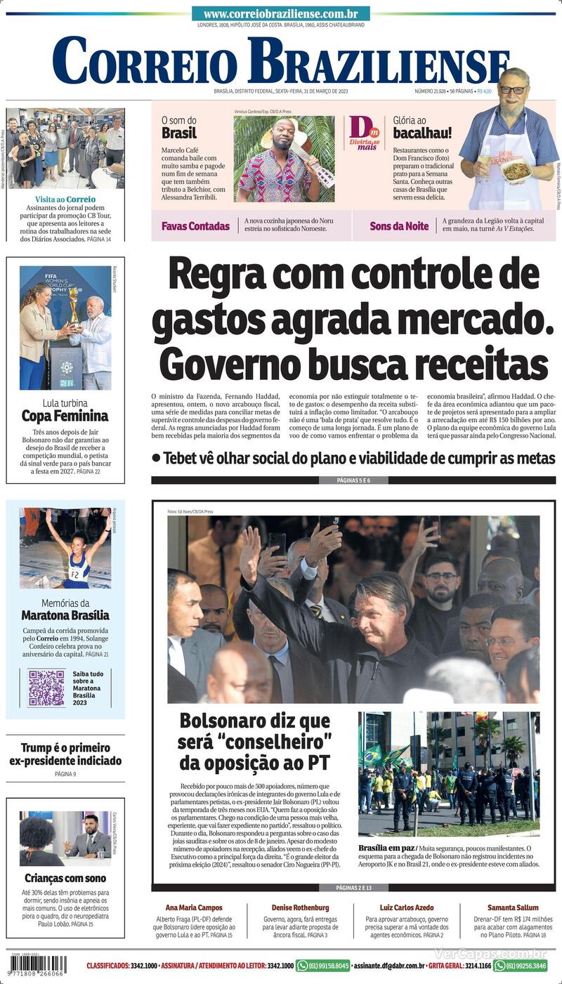 Capa Correio Braziliense Edição Segunda 6 de Fevereiro de 2023