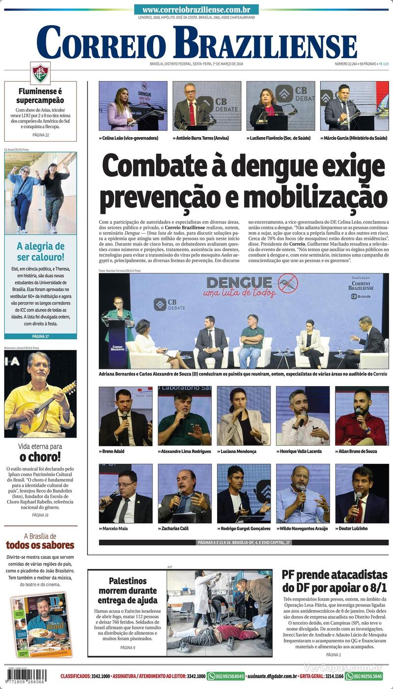 Capa Correio Braziliense Quarta De Dezembro De