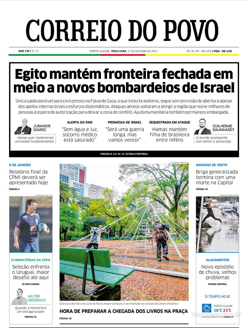 Capa Correio Do Povo Quarta 6 De Junho De 2018