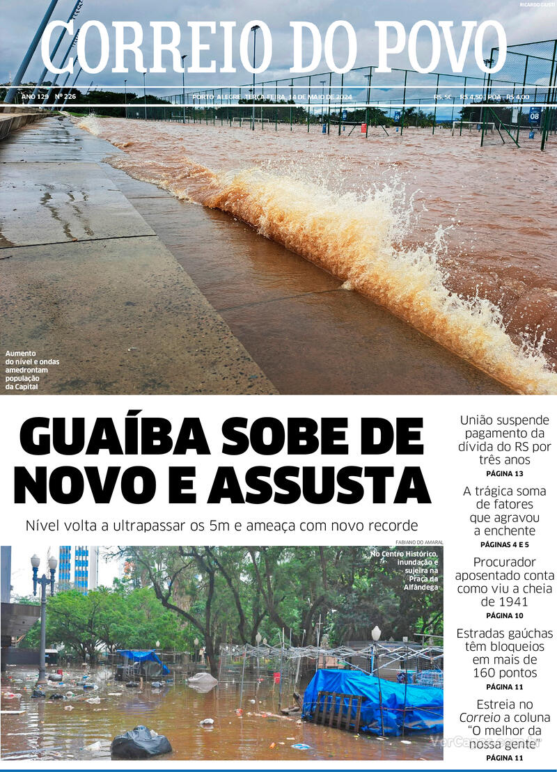 Capa Correio do Povo Edição Terça 14 de Maio de 2024