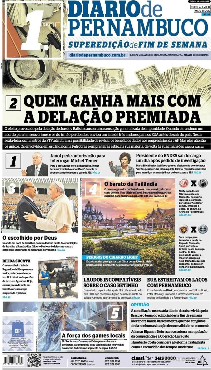 Capa Diario De Pernambuco Domingo De Maio De