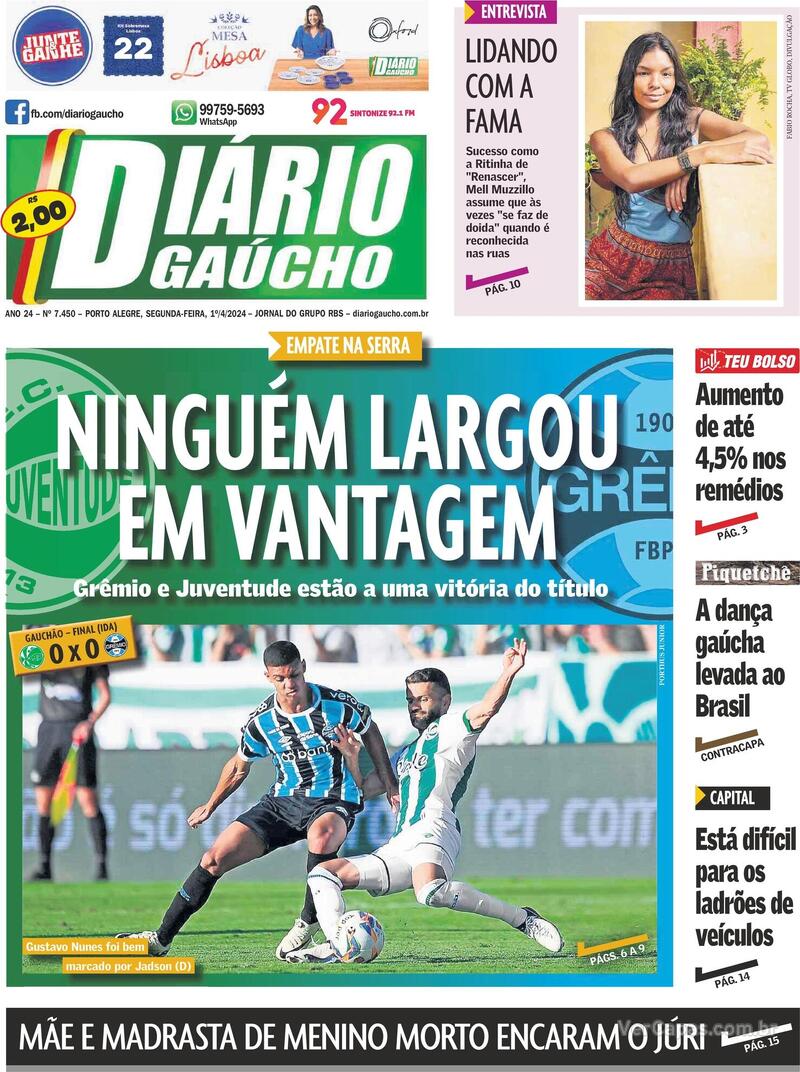 Capa Di Rio Ga Cho Edi O Segunda De Abril De