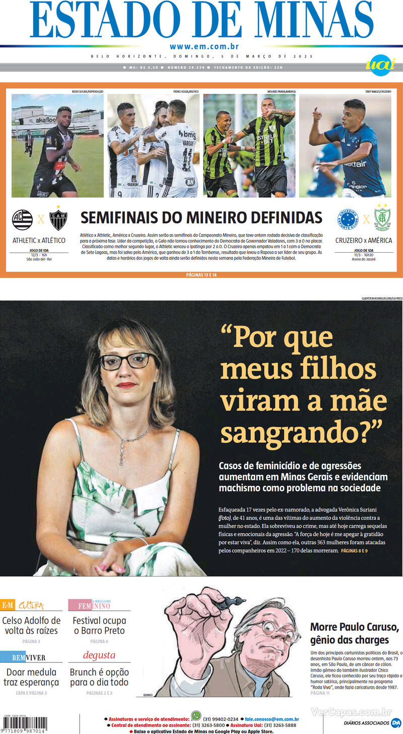 Capa Estado De Minas Domingo De Novembro De