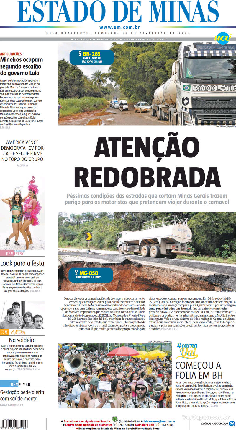 Capa Estado De Minas Segunda De Dezembro De