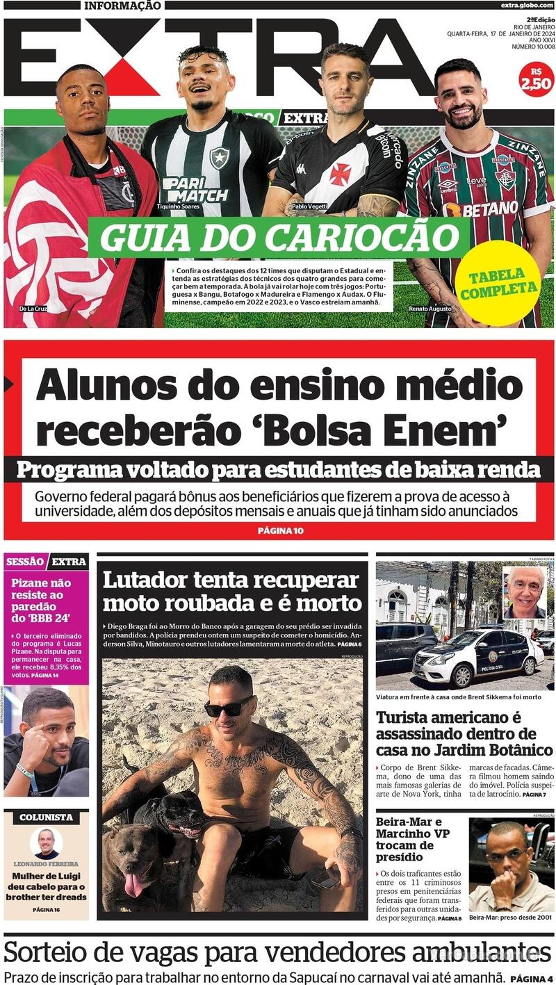 Capa Extra Edi O Quarta De Janeiro De