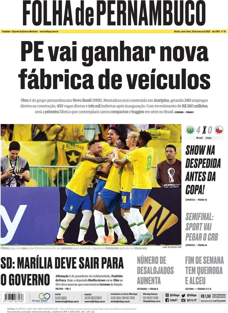 Capa Folha De Pernambuco Quarta 12 De Fevereiro De 2020