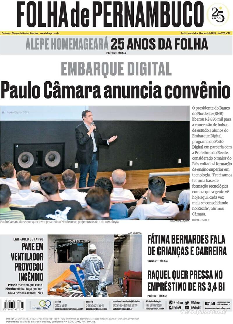 Capa Folha de Pernambuco Sexta 31 de Março de 2023