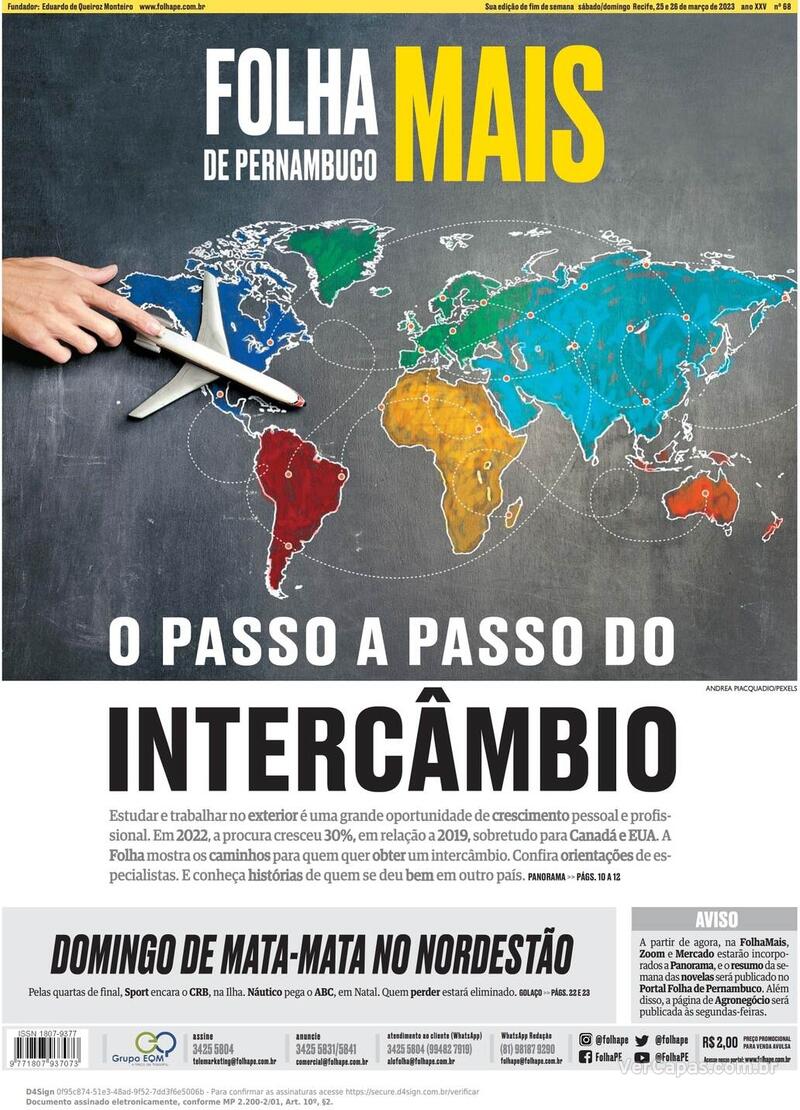 Capa Folha De Pernambuco Edi O Sexta De Fevereiro De