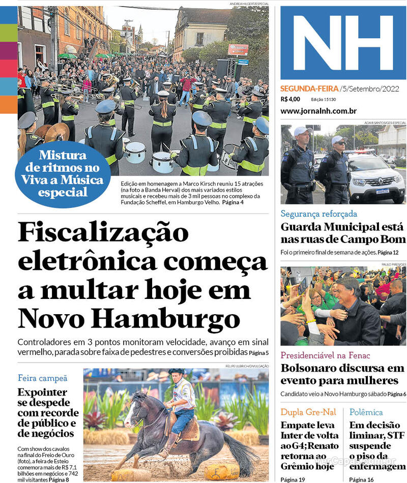 Capa Jornal Nh Sexta De Fevereiro De