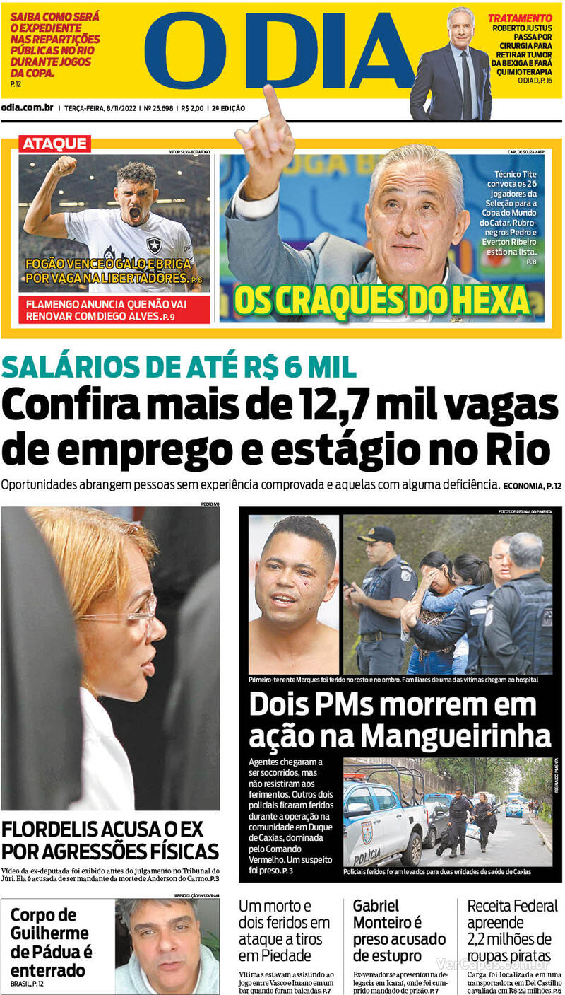 Capa O Dia Segunda 17 De Outubro De 2022