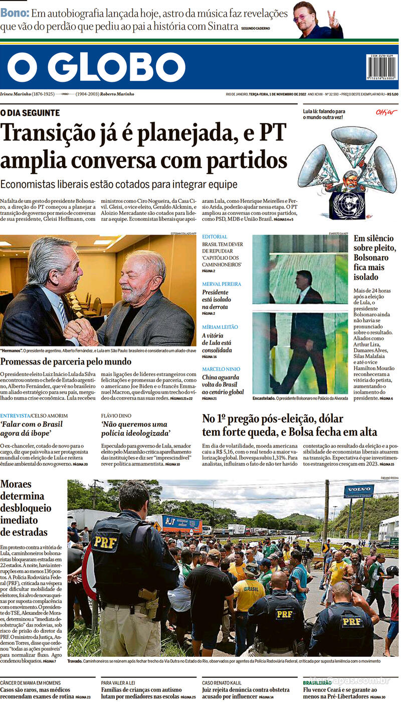 Capa O Globo Quarta De Fevereiro De