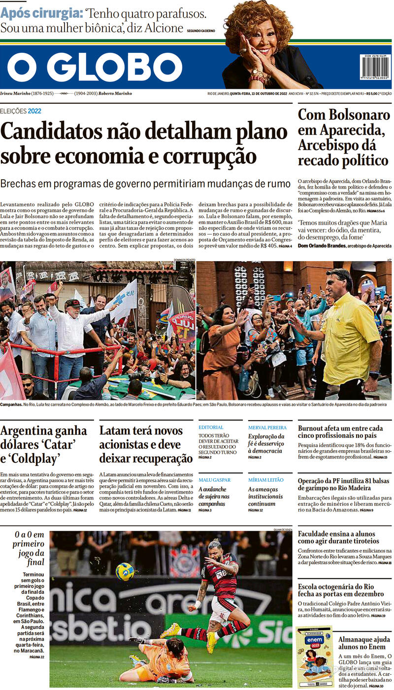 Capa O Globo Domingo 4 De Setembro De 2022