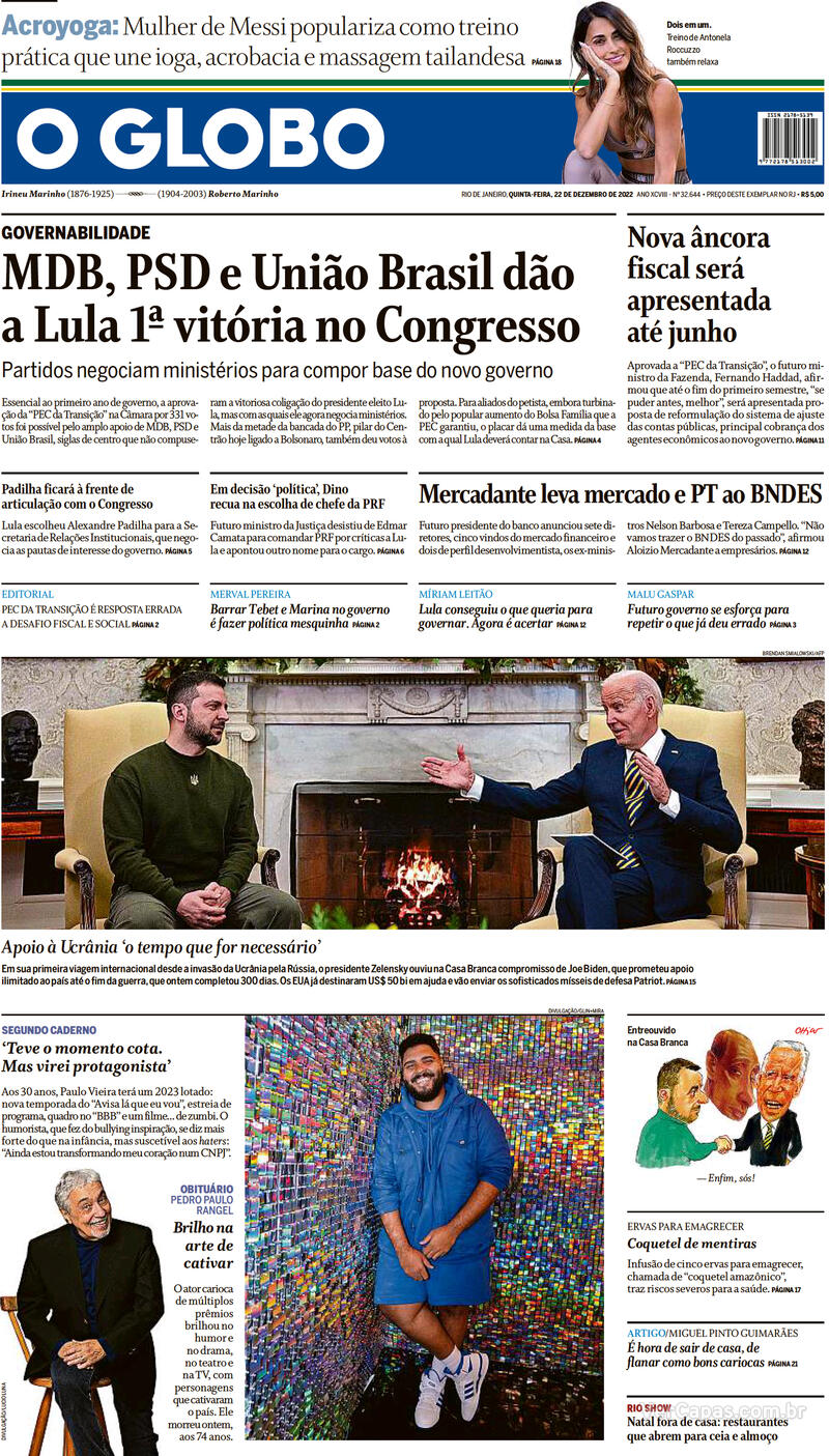 Capa O Globo Quarta 16 De Janeiro De 2019