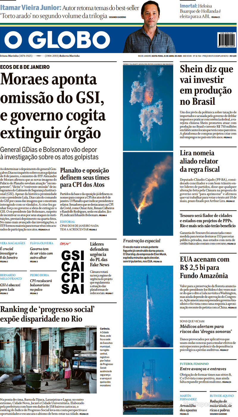 Capa O Globo Segunda 5 De Dezembro De 2022