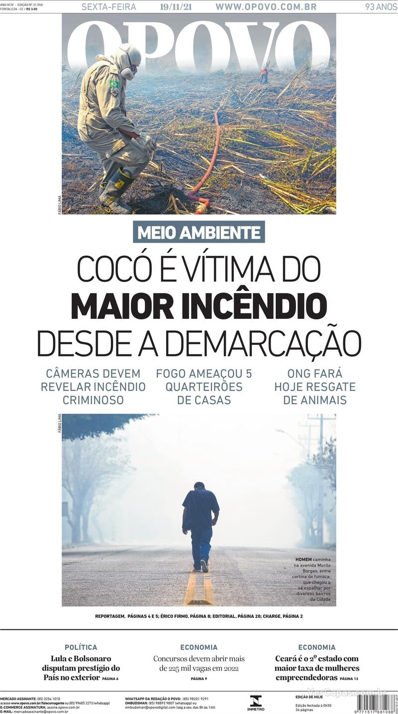 Capa O Povo Edição Sexta 19 de Novembro de 2021