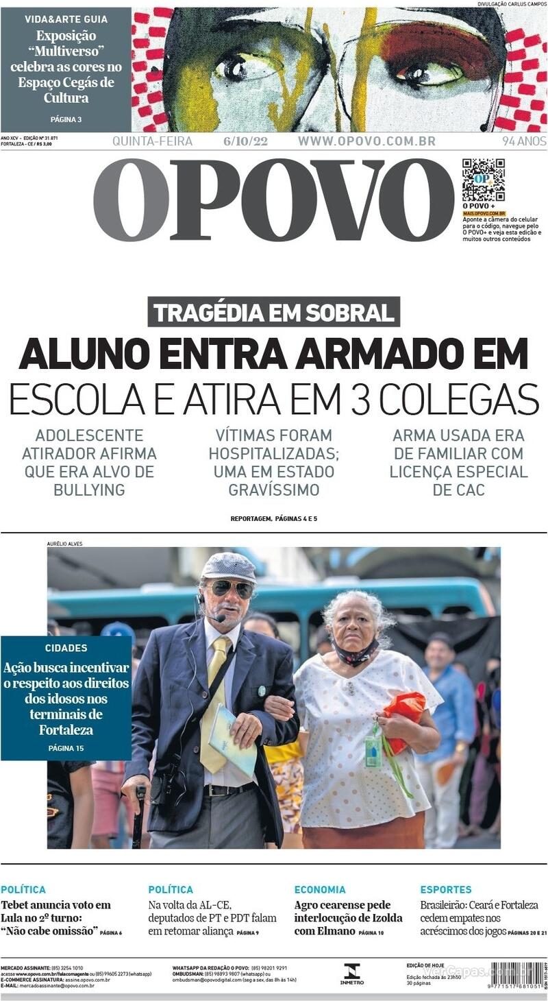 Capa O Povo Edi O Quinta De Outubro De