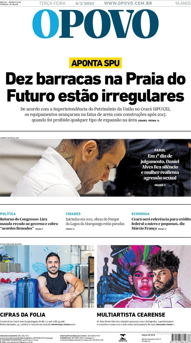 Capa O Povo Edi O Ter A De Fevereiro De