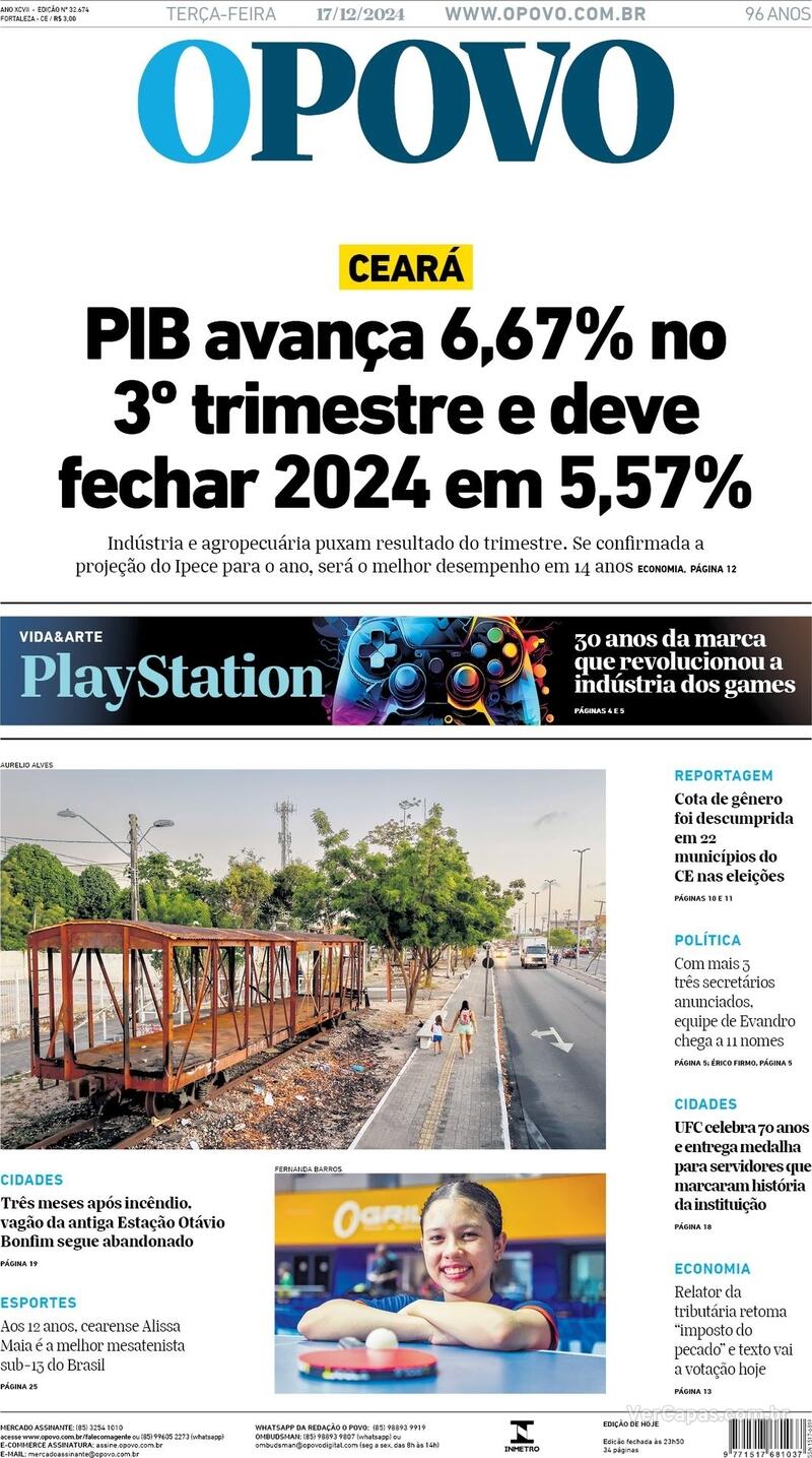 Capa O Povo Edição Terça 17 de Dezembro de 2024