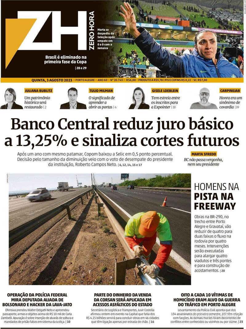 Capa Zero Hora S Bado De Dezembro De