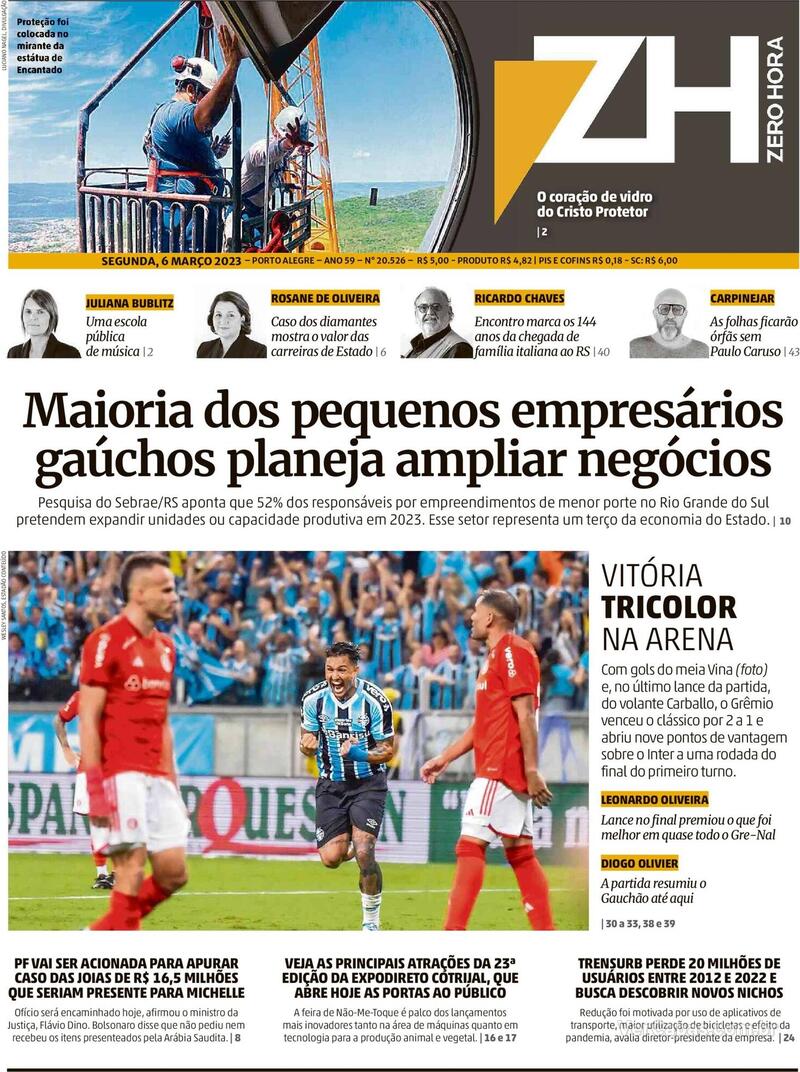 Capa Zero Hora Quinta De Maio De