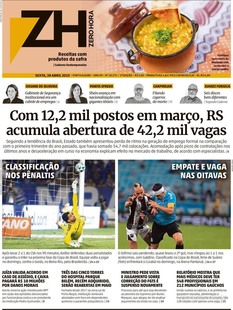 Capa Zero Hora Sexta 3 de Março de 2023