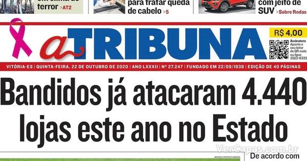 Capa A Tribuna Quinta 22 De Outubro De 2020