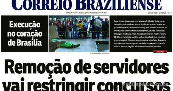 Capa Correio Braziliense Quinta 5 De Julho De 2018