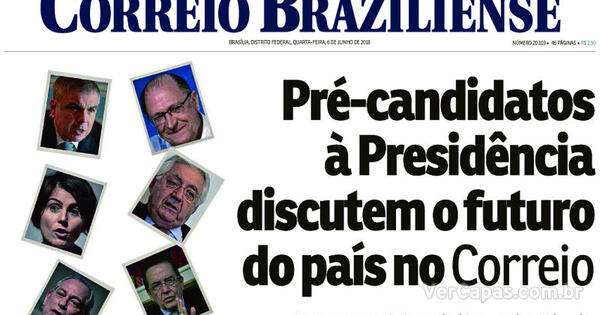 Capa Correio Braziliense Quarta 6 De Junho De 2018