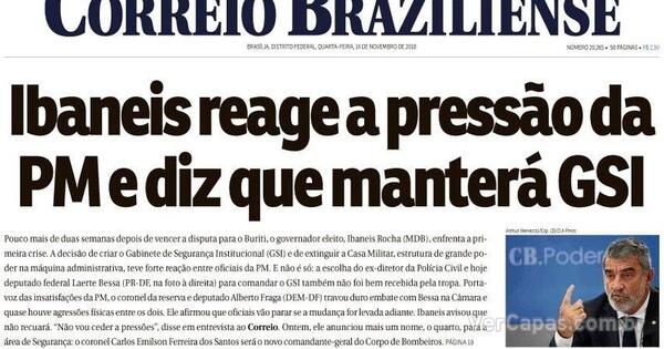 Capa Correio Braziliense Quarta De Novembro De