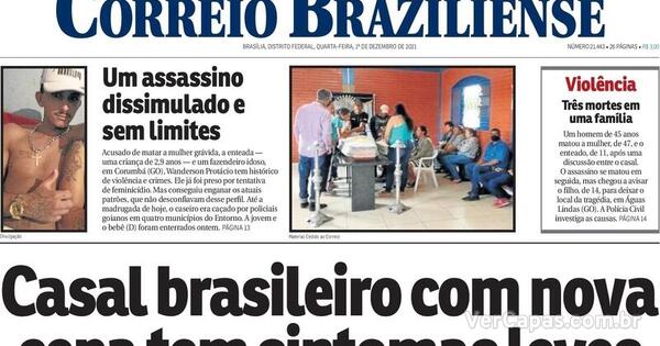 Capa Correio Braziliense Quarta 1 De Dezembro De 2021