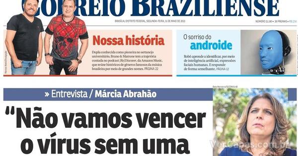 Capa Correio Braziliense Edição Segunda 31 de Maio de 2021