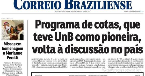 Capa Correio Braziliense Segunda 2 De Maio De 2022