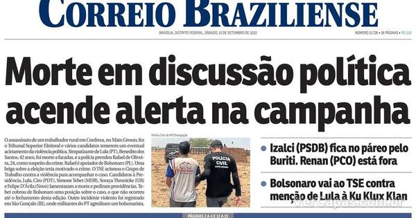 Capa Correio Braziliense Sábado 10 de Setembro de 2022