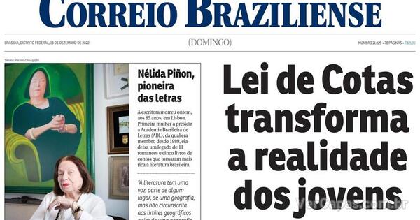 Capa Correio Braziliense Domingo 18 De Dezembro De 2022