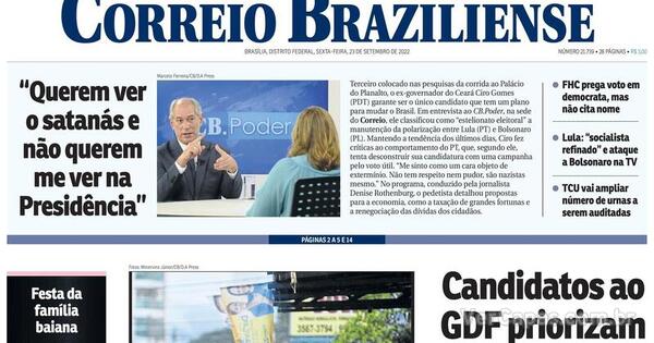 Capa Correio Braziliense Edi O Sexta De Setembro De