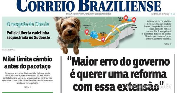 Capa Correio Braziliense Edi O Ter A De Dezembro De