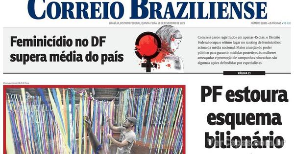 Capa Correio Braziliense Quinta De Fevereiro De