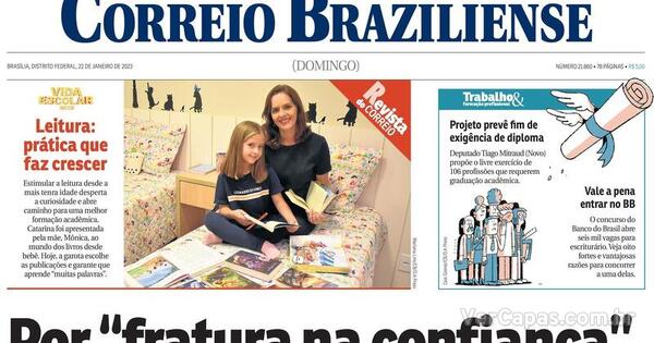 Capa Correio Braziliense Edição Domingo 22 de Janeiro de 2023