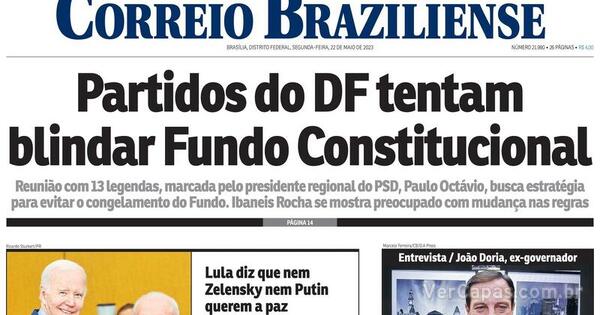 Capa Correio Braziliense Segunda De Maio De