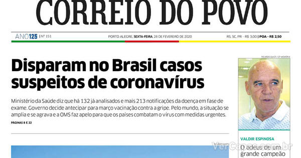 Capa Correio Do Povo Sexta De Fevereiro De