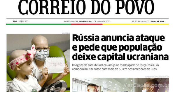 Capa Correio Do Povo Edi O Quarta De Mar O De