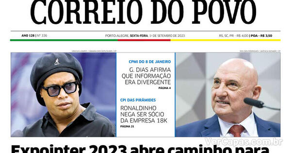 Capa Correio do Povo Edição Sexta 1 de Setembro de 2023