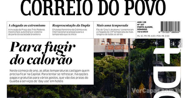 Capa Correio Do Povo S Bado De Janeiro De