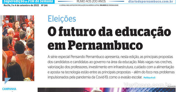 Capa Diario De Pernambuco Edi O S Bado De Setembro De